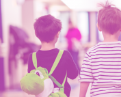 TBDSSAB Child Care and Early Years Programs header imagechildren walking down the hallway of a child care centre.
