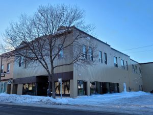 Exterior shot of Grace Place Out of the Cold shelter, with new exterior siding (funded by TBDSSAB via SSRF Capital funding)